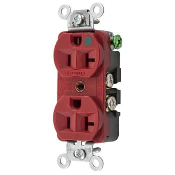 Image for Hubbell Wiring® Straight Blade 20a 125v Compact Hosp Dplx Recp Red Package Of 10 from HD Supply