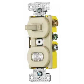 Image for Hubbell Wiring® Single Pole Toggle/Pilot Light 15a 120v Combo Ivry Package Of 10 from HD Supply