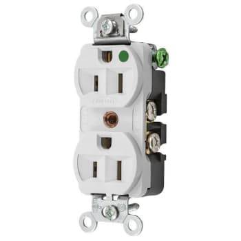 Image for Hubbell Wiring® Straight Blade 15a 125v Cmpt Hosp Dplx Recp White Package Of 10 from HD Supply