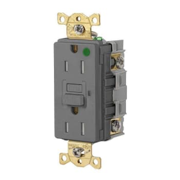 Hubbell Wiring® Autoguard® 15a 125v Hd Commercial Hosp Tr/Wr Gfci Recp Gray