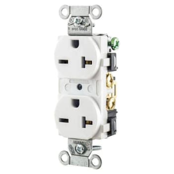Hubbell Wiring® Straight Blade 20a 250v Heavy Duplex Recp White Package Of 10