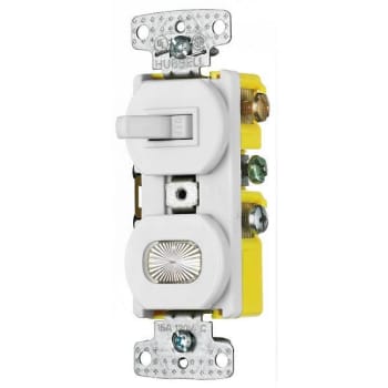 Image for Hubbell Wiring® Single Pole Toggle/Pilot Light 15a 120v Combo Wht Package Of 10 from HD Supply