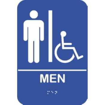 Image for Rockwood Sign Bfm Series ADA Blue Molded Plastic Sign Self Adh 6x9" Men from HD Supply