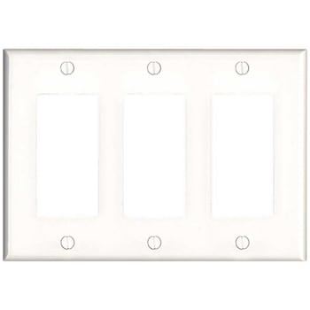 Image for Leviton White 3-Gang Decorator/Rocker Wall Plate from HD Supply