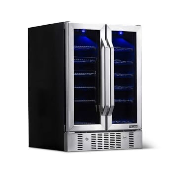 NewAir 24 Inch Built-In Dual Zone 18 Bottle And 58 Can Wine And Beverage Fridge