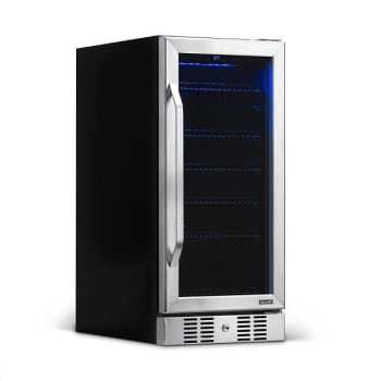 NewAir 15 Inch Built-In 96 Can Beverage Fridge In Stainless Steel