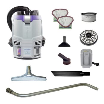 Image for ProTeam Gofit 3 Cordless Commercial Backpack Vacuum W/Aviationvac 1.5" Tool Kit from HD Supply