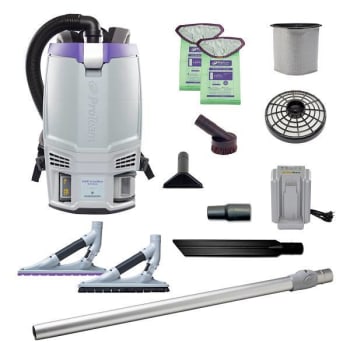 ProTeam Gofit 6 Cordless Com Backpack Vacuum W/Problade Hard/Carpet Tool Kit