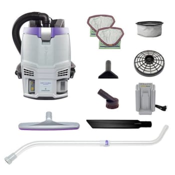 ProTeam Gofit 3 Cordless Commercial Backpack Vacuum W/Xover Telescoping Wand Kit
