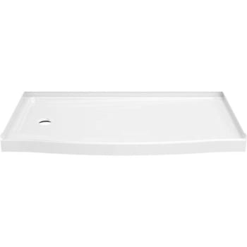 Delta 60 In. X 32 In. Curved Alcove Shower Base With Left Drain