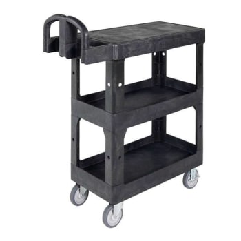 Image for Rubbermaid Commercial Brute 3-Shelf Heavy Duty Ergo Utility Cart, Small, Black from HD Supply