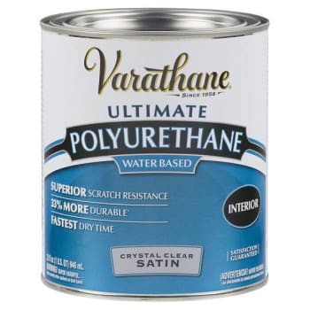 Rust-Oleum Varathane® Ultimate Poly, Water Based, Satin, Clear, 1 Qt, Case Of 2