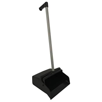 Renown 12 In. Black L-Grip Plastic Upright Lobby Dust Pan
