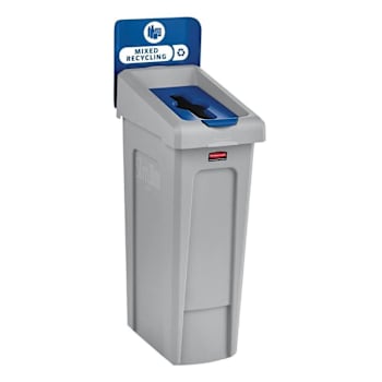Rubbermaid Commercial Slim Jim® 23 Gal. 1-Stream Mixed Recycling Bin (Gray)