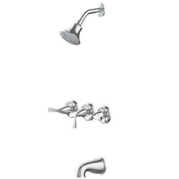 Seasons® Anchor Point 3 Handle Tub And 1.8 GPM Showerhead Kit With Valve In Brushed Nickel