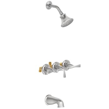 Image for Seasons® Anchor Point 3 Handle Tub And 1.8 GPM Showerhead Kit With Valve In Brushed Nickel from HD Supply