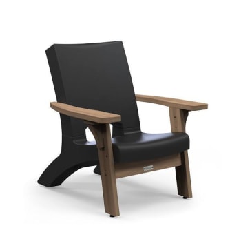 Mayne Mesa Outdoor Patio Chair, Polyethylene/Wood, 350 Lb Rated, Black
