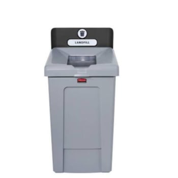 Image for Rubbermaid Commercial Slim Jim® Recycling Station 1-Stream Black Landfill 33 Gal from HD Supply