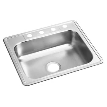 Image for Elkay 25 In. X 22 In. X 6-9/16 In. Dayton Stainless Steel 4-Hole Single Bowl Drop-In Sink from HD Supply