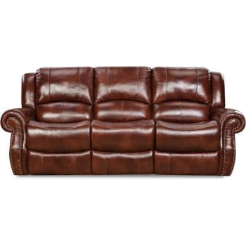 Image for Hanover Aspen 3-Seater Reclining Sofa, Round Arm, 93", Oxblood from HD Supply