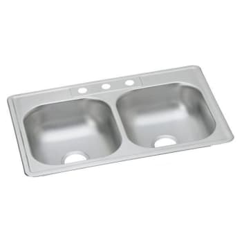 Image for Elkay 33 In. X 22 In. X 6-9/16 In. Dayton Stainless Steel 3-Hole Equal Double Bowl Sink from HD Supply
