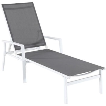 Image for Cape Soleil Santorini Aluminum Sling Chaise Lounge Chair Gray Sling,white Frame from HD Supply