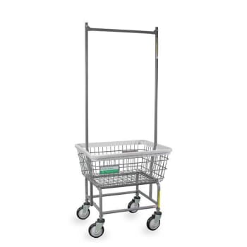 Image for R&B Wire Products® Antimicrobial Laundry Cart W/ Double Pole Rack from HD Supply
