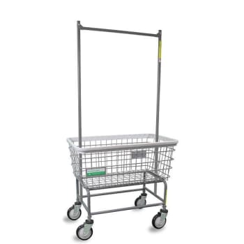 Image for R&B Wire Products® Antimicrobial Large Capacity Laundry Cart W/ Double Pole Rack from HD Supply