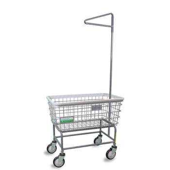 Image for R&B Wire Products® Antimicrobial Large Capacity Laundry Cart W/ Single Pole Rack from HD Supply