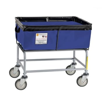 Image for R&B Wire Products® Antimicrobial Elevated Vinyl Basket Truck 3 Bushel Navy from HD Supply