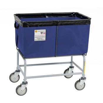 Image for R&B Wire Products® Antimicrobial Elevated Vinyl Basket Truck 4 Bushel Navy from HD Supply