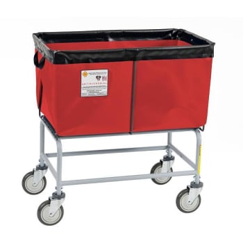 Image for R&B Wire Products® Antimicrobial Elevated Vinyl Basket Truck 4 Bushel Red from HD Supply