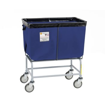 Image for R&B Wire Products® Antimicrobial Elevated Vinyl Basket Truck 6 Bushel Navy from HD Supply