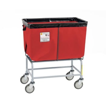 Image for R&B Wire Products® Antimicrobial Elevated Vinyl Basket Truck 6 Bushel Red from HD Supply