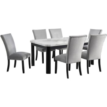 Image for Cambridge Solano 7-Piece Dining Set, Includes 1 Table And 6 Gray Fabric Chairs from HD Supply