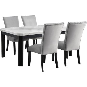 Image for Cambridge Solano 5-Piece Dining Set, Includes 1 Table And 4 Gray Fabric Chairs from HD Supply