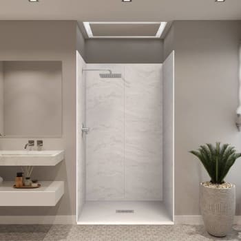 Image for CASTICO 48"X34"X84" Solid Composite Stone Shower Kit Sierra Light Walls from HD Supply