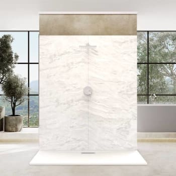 Image for Castico 72x42x84" Solid Composite Stone Shower Kit  Sierra Light Walls from HD Supply