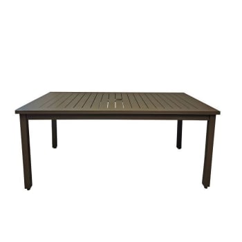 Image for Grosfillex 69x39 Inch Easy-To-Clean Slatted Aluminum Table, Fusion Bronze from HD Supply