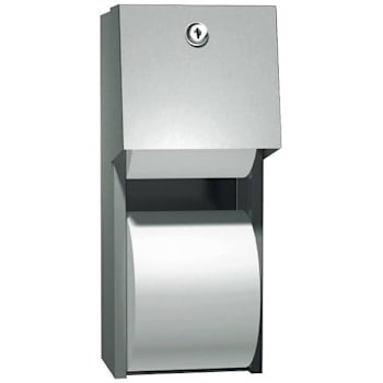 American Specialties Roval Twin Hide-A-Roll Tp Dispenser, Surface Mounted, Stainless Steel
