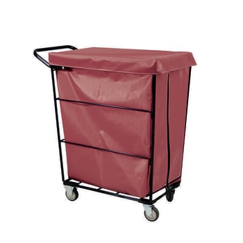 Royal Basket Trucks Janitorial Linen Cart Maroon All Swivel