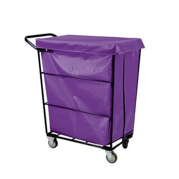 Royal Basket Trucks Janitorial Linen Cart Purple All Swivel