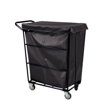 Royal Basket Trucks Janitorial Linen Cart Black 2 Regular-2 Swivel