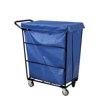 Royal Basket Trucks Janitorial Linen Cart Blue 2 Regular-2 Swivel