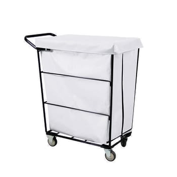 Royal Basket Trucks Janitorial Linen Cart White 2 Regular-2 Swivel