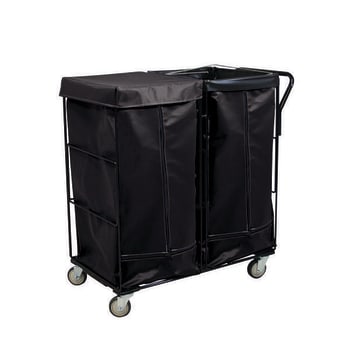 Royal Basket Trucks Janitorial Linen Cart Black 2 Comp All Swivel