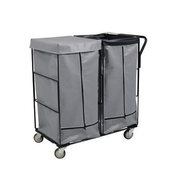 Image for Royal Basket Trucks Janitorial Linen Cart Gray 2 Comp All Swivel from HD Supply