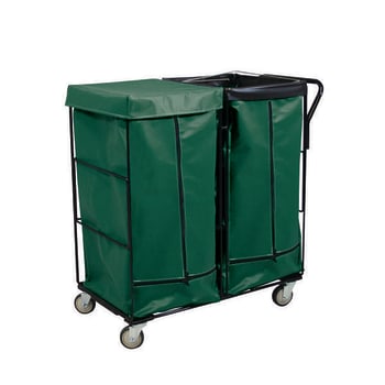 Image for Royal Basket Trucks Janitorial Linen Cart Green 2 Comp All Swivel from HD Supply