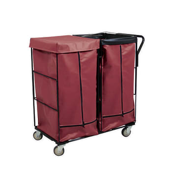 Image for Royal Basket Trucks Janitorial Linen Cart Maroon 2 Comp All Swivel from HD Supply