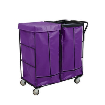 Image for Royal Basket Trucks Janitorial Linen Cart Purple 2 Comp All Swivel from HD Supply